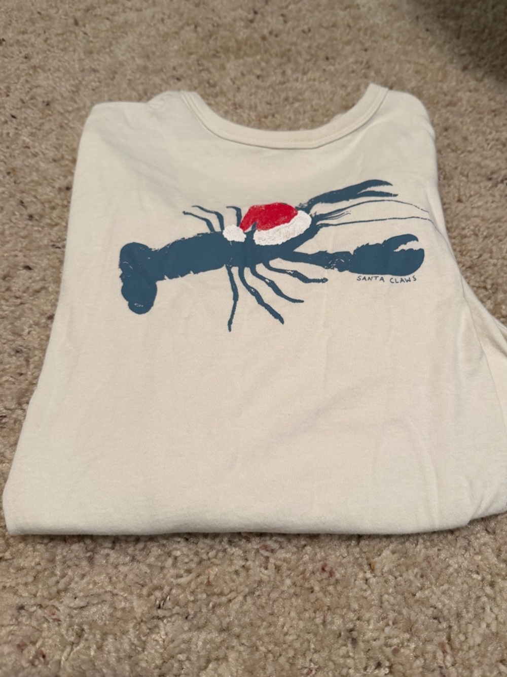 Crew cuts Cream Graphic Tee Santa Claws
